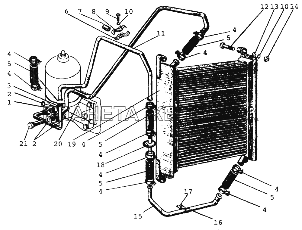 1405 Радиатор масляный МТЗ-80 (2002)
